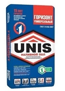 Наливной пол Юнис горизонт универсальный быстротвердеющий  20 кг