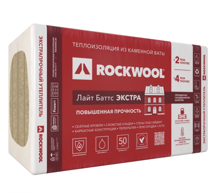 Роквул Лайт Баттс Экстра 1000х600х100 мм
