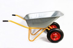 Тачка строительная двухколесная стальная