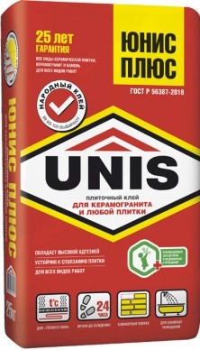  Юнис плюс  плиточный клей 25кг