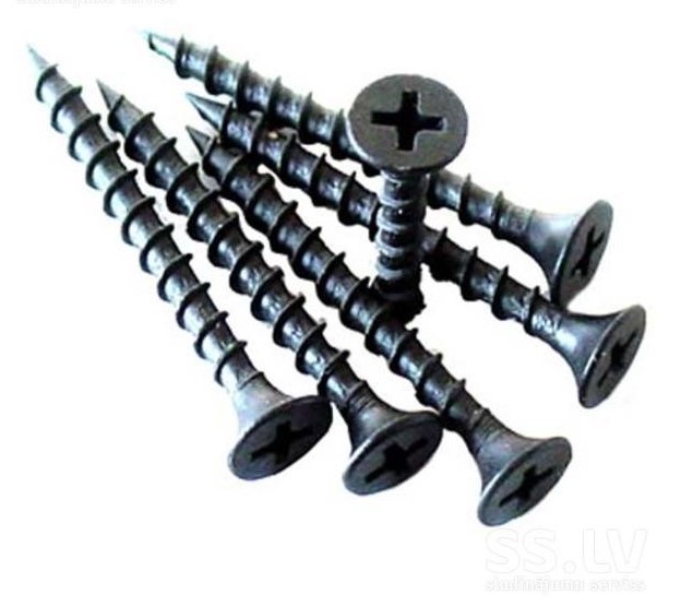  Саморезы 3,5х32мм черные, по дереву для ГКЛ РН 2