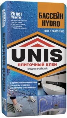 Юнис бассейн Hydro плиточный клей 25кг