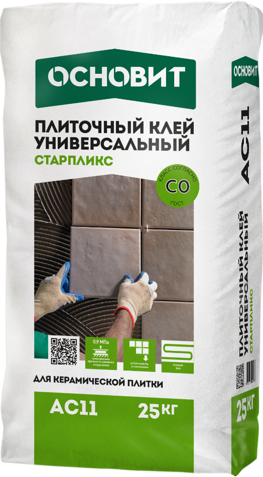 Плиточный клей Основит Старпликс АС 11 универсальный 25 кг