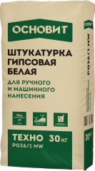 Штукатурка Основит ТЕХНО PG26\1m ручного и машинного нанесения белая 30 кг