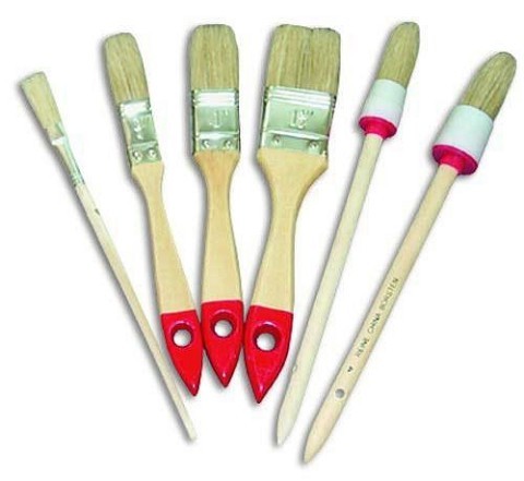 Набор кистей плоские, круглые, кол-во 4 штук