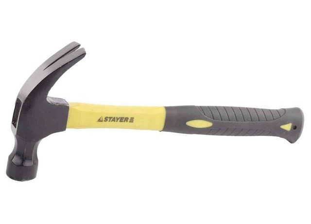 Молоток-гвоздодер слесарный STAYER 560 гр, с фибергласовой ручкой