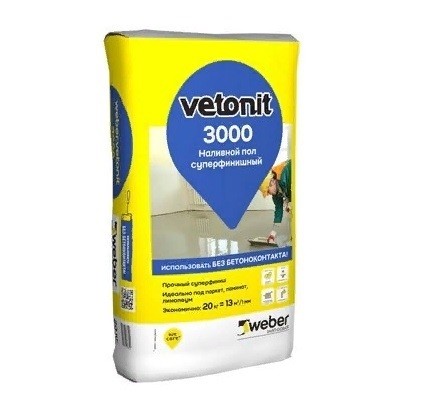 Наливной пол Weber Vetonit 3000 cуперфинишный 20 кг